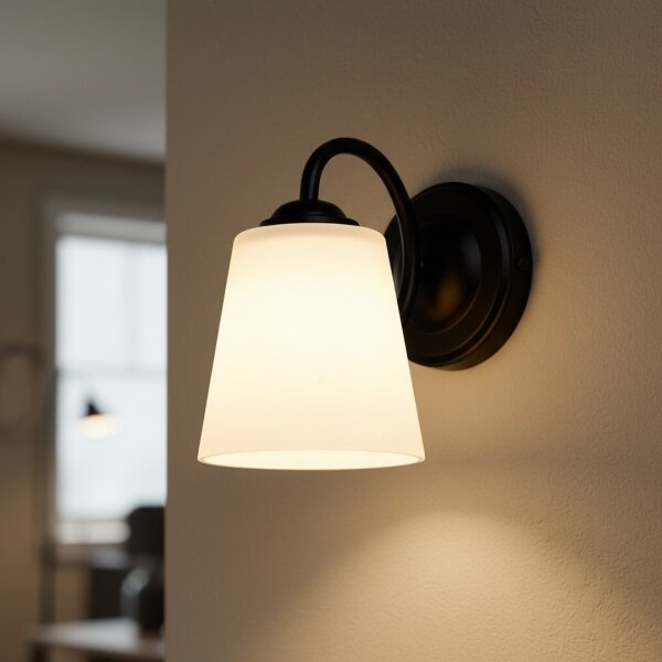 Aplica de perete PAFOS 1xE27/15W/230V, neagră