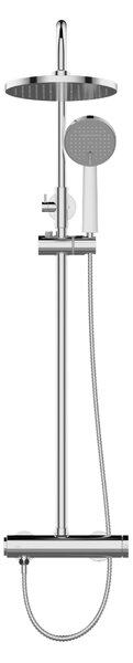 Invena Kalitea, baterie monocomandă de duș cu cap de duș tip ploaie 22x22 cm și cap de duș manual, cromat, INV-AU-72-001-V