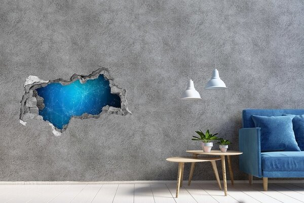 Autocolant 3D gaura cu priveliște Portal cosmic în perete