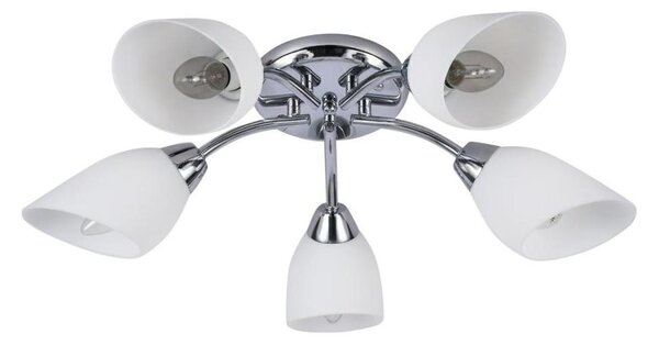 Lustră aplicată PORTOS, 5 x E14, 10 W, 230 V, crom lucios