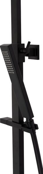 Invena Paros, set de duș cu baterie cu 3 funcții, duș fix și duș manual, negru mat, INV-AU-33-B04-C