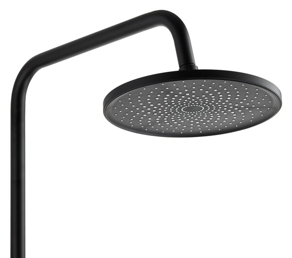 Invena Rikia, set de duș cu baterie cu 3 funcții, duș manual și duș fix, negru mat, INV-AU-24-B04-G