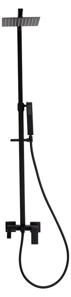 Invena Paros, set de duș cu baterie cu 3 funcții, duș fix și duș manual, negru mat, INV-AU-33-B04-C