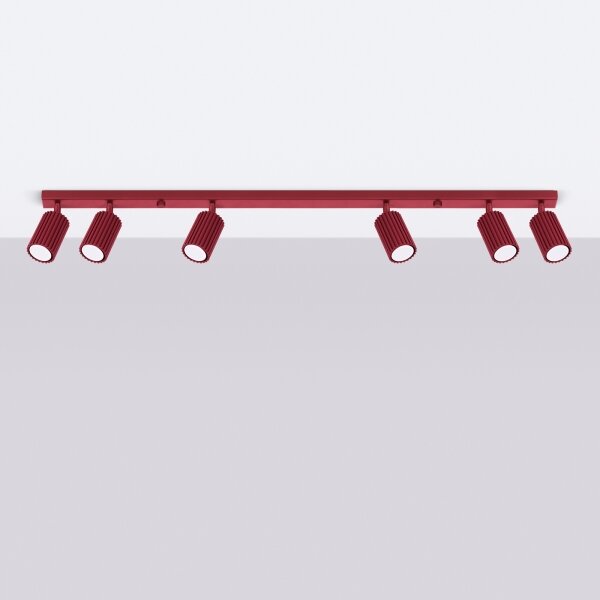 Brilagi - Plafonieră LED CRESTO cu 6 spoturi GU10, 10W, 230V, burgundiu