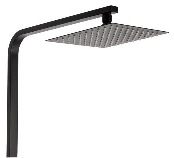 Invena Paros, set de duș cu baterie cu 3 funcții, duș fix și duș manual, negru mat, INV-AU-33-B04-C