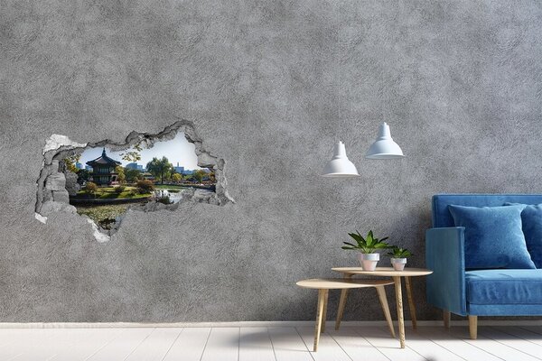 Fototapet 3D gaură în perete Grădină în stil asiatic