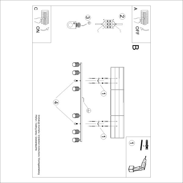 Brilagi - Plafonieră LED CRESTO cu 6 spoturi GU10, 10W, 230V, burgundiu