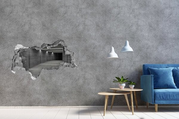 Autocolant de perete gaură 3D Interiorul unui depozit modern