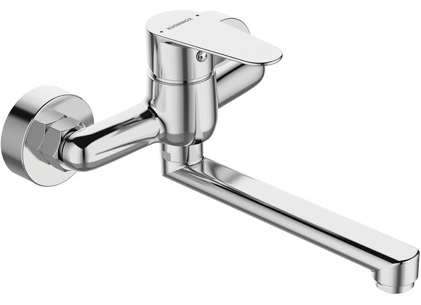 Kuchinox Fresno, baterie lavoar pe perete L-222, 150 mm, cromat, LAV-BQF_050D