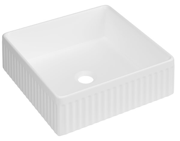 Invena Invena, lavoar ceramic pătrat 365x365x120 mm, alb lucios, INV-CE-63-K01-L