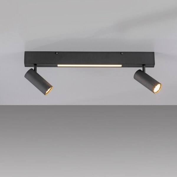 Schöner Wohnen 11793-18 - Spot LED DANTE 2xGU10/10W+LED/7,2W negru