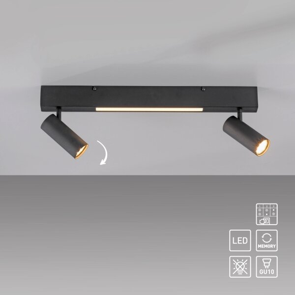 Schöner Wohnen 11793-18 - Spot LED DANTE 2xGU10/10W+LED/7,2W negru