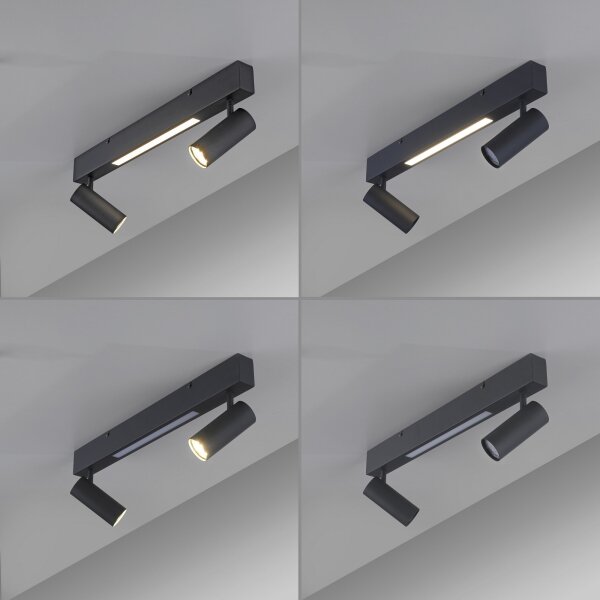 Schöner Wohnen 11793-18 - Spot LED DANTE 2xGU10/10W+LED/7,2W negru