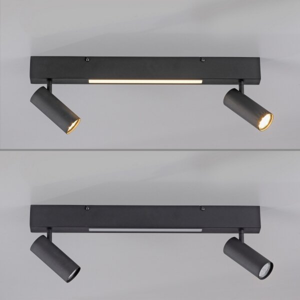 Schöner Wohnen 11793-18 - Spot LED DANTE 2xGU10/10W+LED/7,2W negru