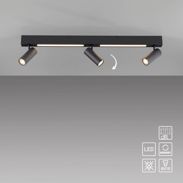 Schöner Wohnen 11794-18 - Spot LED DANTE 3xGU10/10W+LED/14,4W negru