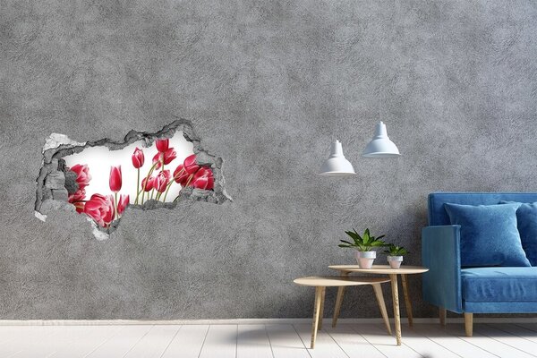 Autocolant gaură 3D Explozie florală în beton