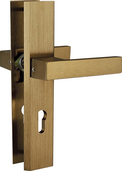 Mâner exterior Kuchinox Floko, pe feronerie lungă pentru cilindru, patină, LAV-KZF_412A
