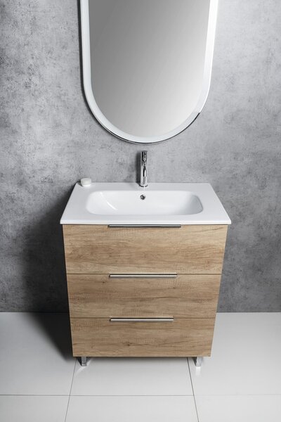 Sapho Sapho, Dulap lavoar CIRASA 79.8x75x46cm, 3 sertare, alb lucios, CR831-3030
