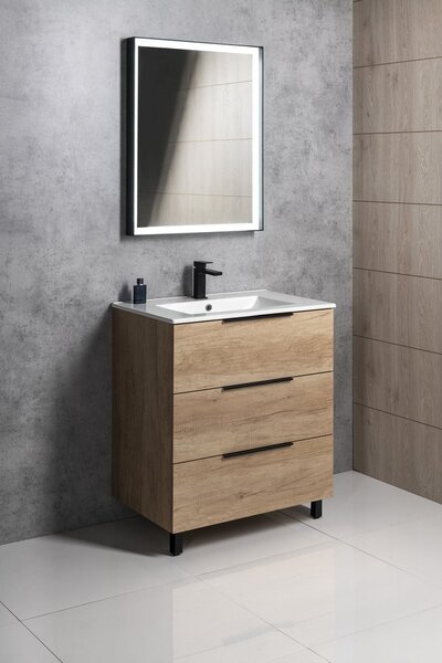 Sapho Sapho, Dulap lavoar CIRASA 79.8x75x46cm, 3 sertare, alb lucios, CR831-3030