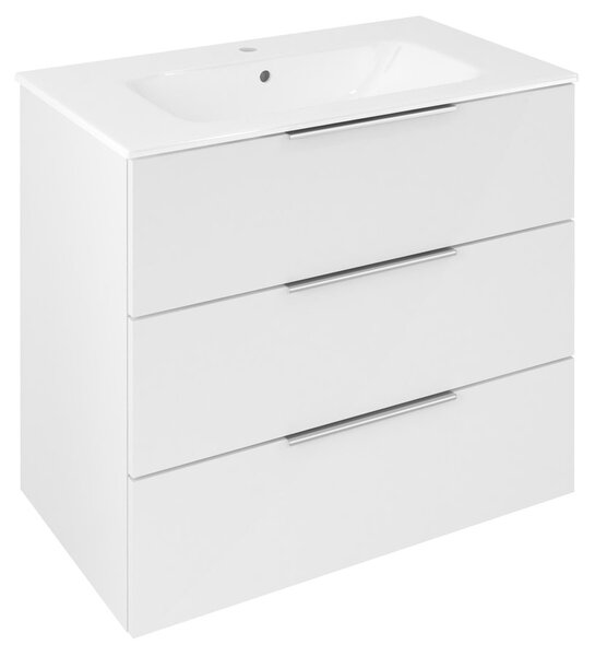 Sapho Sapho, Dulap lavoar CIRASA 79.8x75x46cm, 3 sertare, alb lucios, CR831-3030