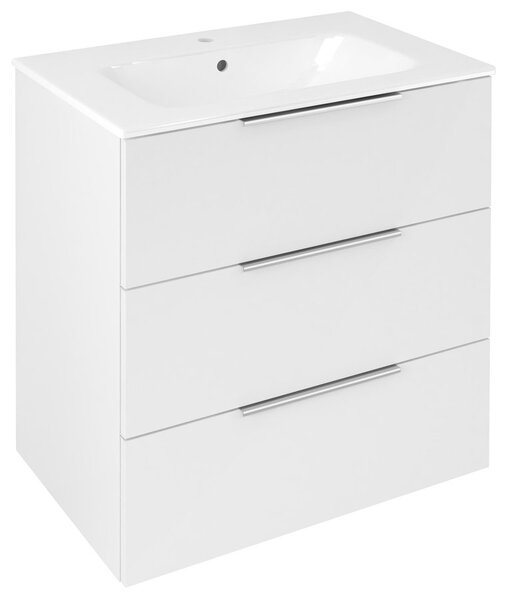 Sapho Sapho, dulap lavoar CIRASA 69,8x75x46cm, 3x sertar, alb lucios, CR731-3030