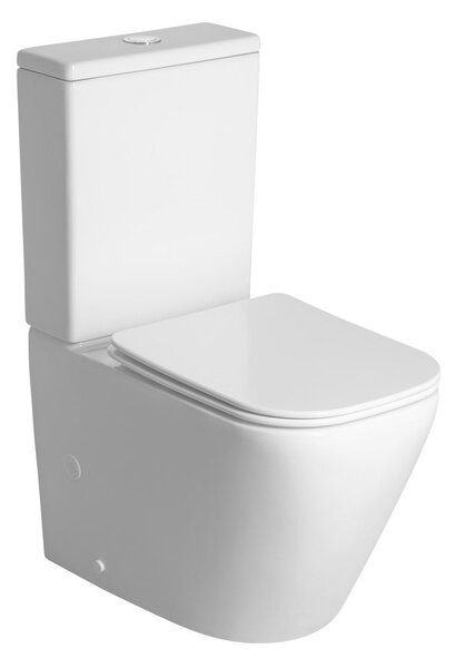 Sapho Sapho, vas combinat IMALA pentru WC, Vortex Rimless, 61x35.5cm, scurgere inferioară/spate, alb, PC107-111