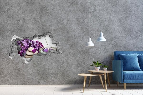 Autocolant de perete gaură 3D O oază florală de pace