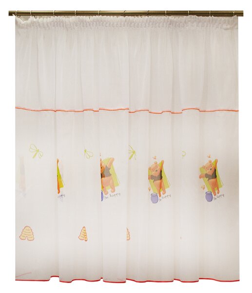 Perdea Velaria voal alb Winnie the Pooh, 260x145 cm