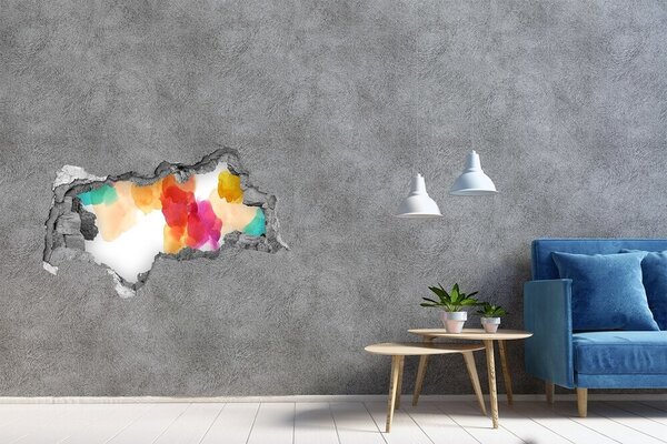 Autocolant de perete gaură 3D Gaură colorată în perete