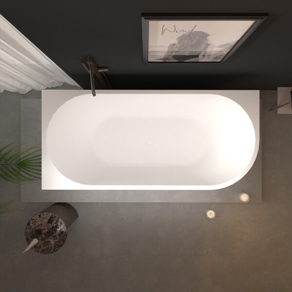 Erga Zara, cadă de baie independentă de colț 140x72 cm + dop de scurgere, stânga, alb lucios, ERG-ZARA-140072L-WH-WH