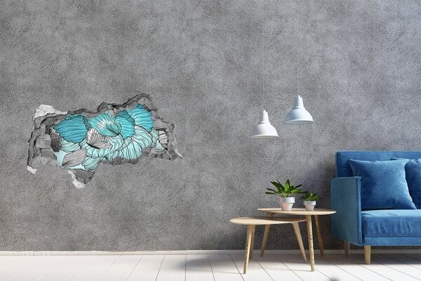 Autocolant gaură 3D O oază florală în beton