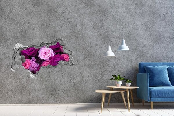 Autocolant 3D gaura cu priveliște Un paradis floral cu o gaură în perete