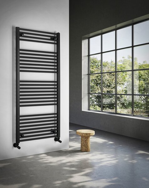 Aqualine Aqualine, radiator DIRECT cu racord lateral 600x1320 mm, negru mat, ILR36B