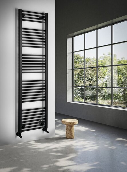 Aqualine Aqualine, radiator DIRECT cu racord lateral 450x1320 mm, negru mat, ILR34B