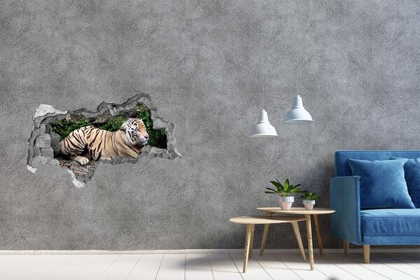 Fototapet 3D gaură în perete Tigru în habitatul său natural
