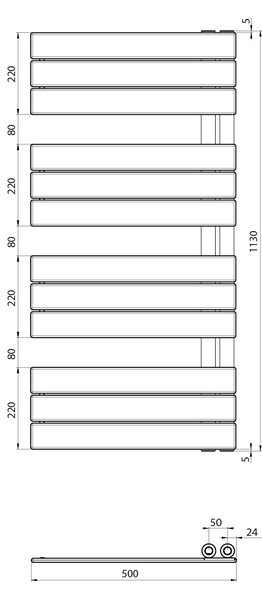 Aqualine Aqualine, calorifer MYTHOS 500x1130 mm, alb, LLM511W