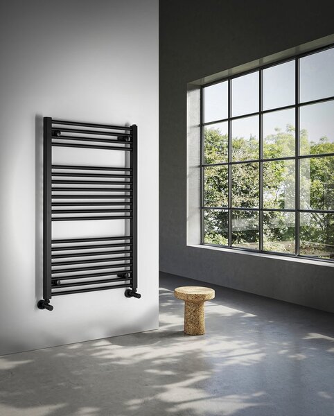 Aqualine Aqualine, radiator DIRECT cu racord lateral 600x960 mm, negru mat, ILR96B