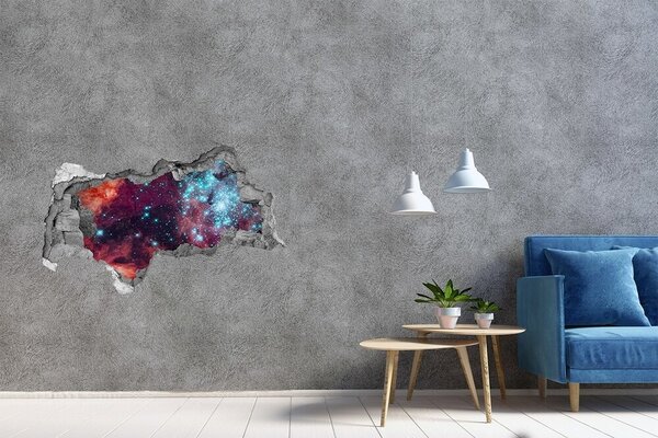 Autocolant gaură 3D Vedere cosmică printr-o gaură în perete