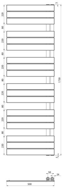 Aqualine Aqualine, radiator MYTHOS 500x1730 mm, alb, LLM517W
