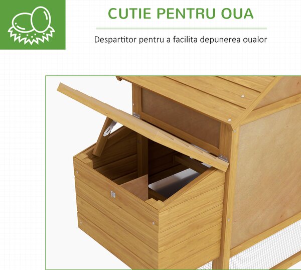 PawHut Coteț Prefabricat din Lemn pentru 2 Găini cu Gard pentru Grădină 150.5 x 54 x 87cm | Aosom Romania