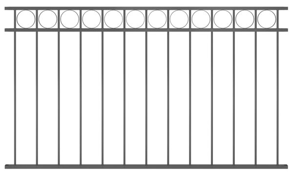 Panou de gard, negru, 1,7 x 0,8 m, oțel