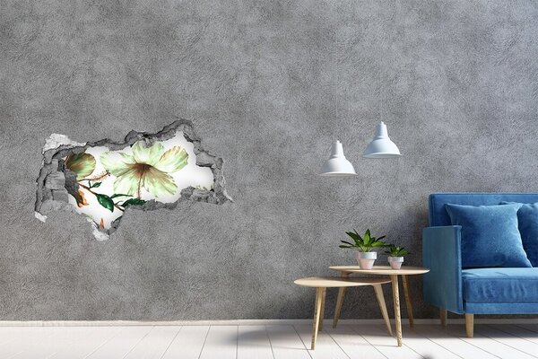 Autocolant de perete gaură 3D Pictură murală cu flori printr-o gaură în perete