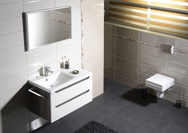 Sapho Sapho, dulap lavoar WAVE 89,7x45x47,8cm, alb, stânga (WA092L), WA092-3030