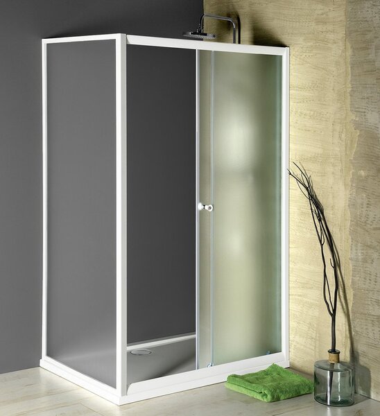 Aqualine Aqualine, paravan de duș dreptunghiular AMADEO 1100x800mm versiune L/P, sticlă cărămidă, BTS110BTP80