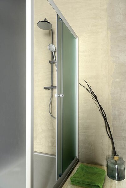 Aqualine Aqualine, paravan de duș dreptunghiular AMADEO 1100x800mm versiune L/P, sticlă cărămidă, BTS110BTP80