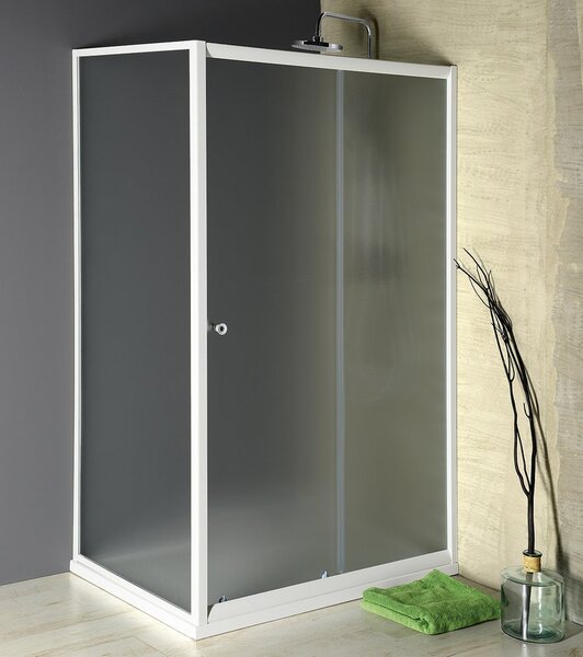 Aqualine Aqualine, paravan de duș dreptunghiular AMADEO 1100x800mm versiune L/P, sticlă cărămidă, BTS110BTP80