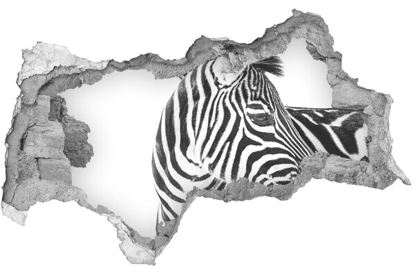 Autocolant 3D gaura cu priveliște Zebra în zăpadă