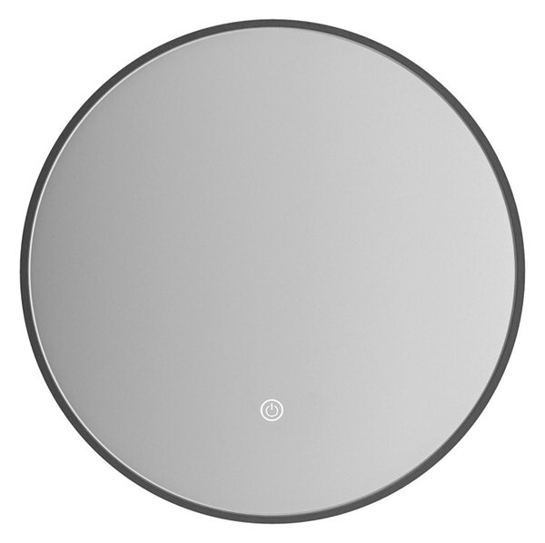Erga Emma, ​​oglindă rotundă LED 50cm, ramă metalică neagră, 1150 lm, 6500K, iluminare din spate, ERG-V01-201-5050-BK