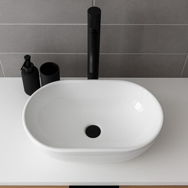 Erga Della, lavoar de blat 475x340x140 mm, alb lucios, ERG-V03-DELLA48-WH