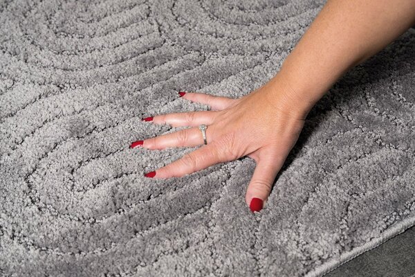 Aqualine Covoraș de baie Aqualine, RIST, 50x80cm, 100% poliester, antiderapant, negru, NI8591